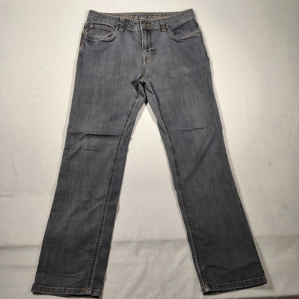 Prana Bridger Jeans Mens Size 34x32 Gray Organic Cotton Slim Fit M4BD32315 Denim